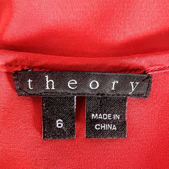 Theory Brunella Red Silk Mini Dress - Picture 5 of 7